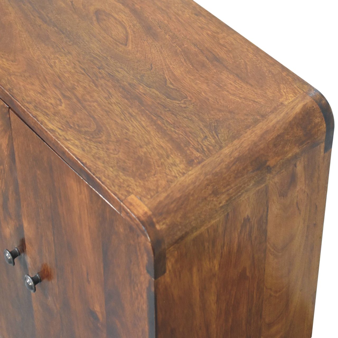 Solid Wood Mini Classic Chestnut Cabinet, Brown, 2 Doors