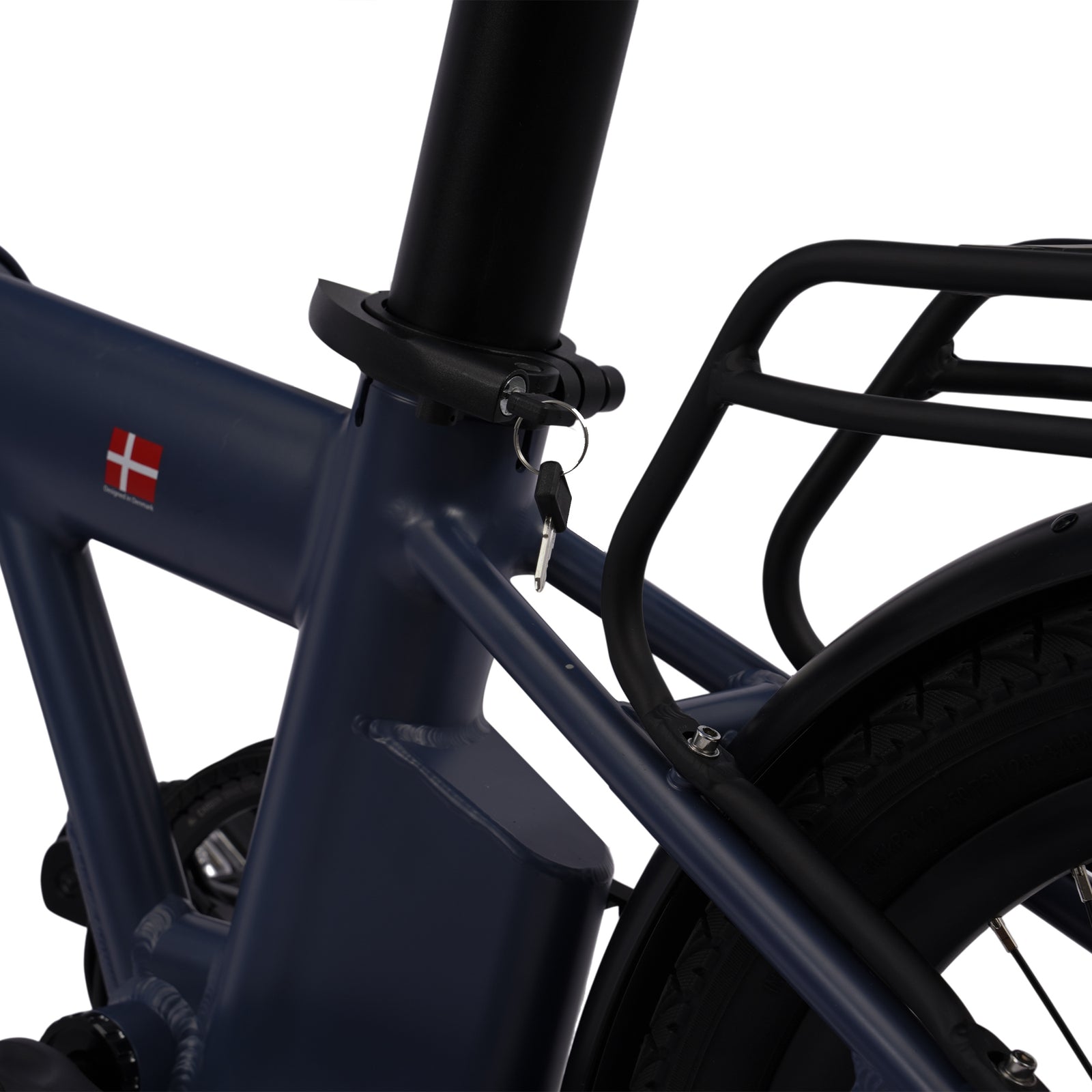 Virum Auto 2026 Folding E-bike, Automatic 3-speed, Belt Drive | One Size | Blue