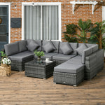 Rattan Outdoor Garden Furniture Patio Corner Sofa Set | Gray