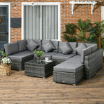 Rattan Outdoor Garden Furniture Patio Corner Sofa Set | Gray