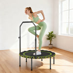 40'' Foldable Fitness Trampoline Rebounder With Handle | Green
