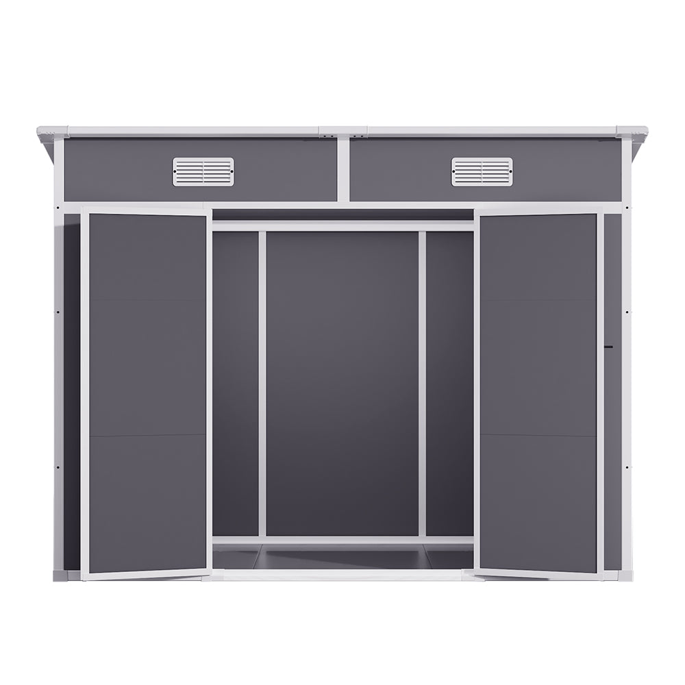Outdoor Plastic Garden Storage Shed | Large | Light Grey