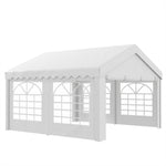 Garden Gazebo Portable Carport Shelter W/removable Sidewalls | Medium | White