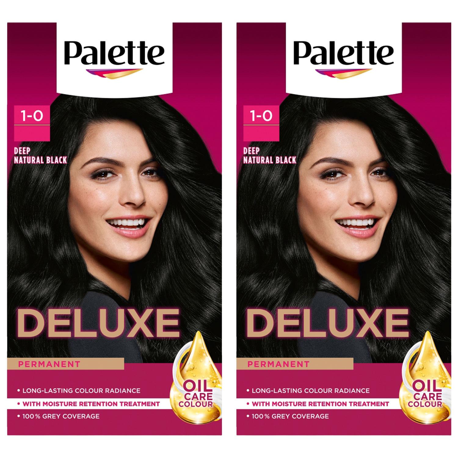 Deluxe Creme Colouration 1-0 Deep Natural Black Hair Dye, 2 Pack