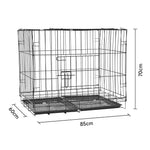 Wire Dog Crate With 2 Doors And Tray | Large | Black