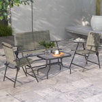 Outdoor 4 Pieces Patio Set, Mesh Fabric | Brown