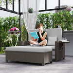 Garden Rattan Furniture Set 2seater Patio Sun Lounger Daybed