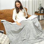 Heated Throw Blanket With 10 Heat Levels And 10h Timer, Grey