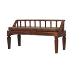 Artisan Furniture Solid Wood Bordeaux Leather Bench, Upholstered