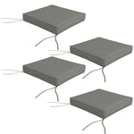 Set Of 4 Outdoor Seat Cushion With Ties, For Patio Furniture | Charcoal Gray