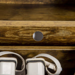 Rustic 2 Flip Door Shoe Cabinet With Adjustable Divider