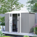 8 X 4 Ft Garden Storage Shed, Outdoor Metal Shed | Light Grey