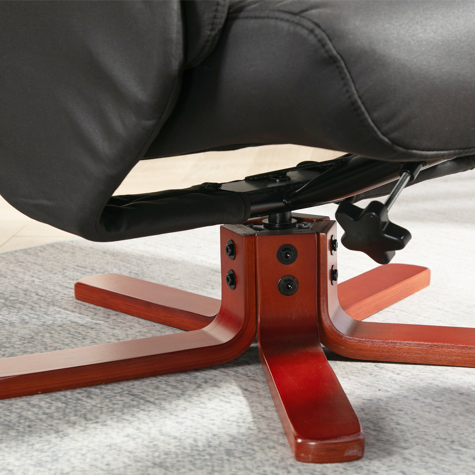 135 Degree Reclining Armchair With Footstool For Living Room | One Size | Black