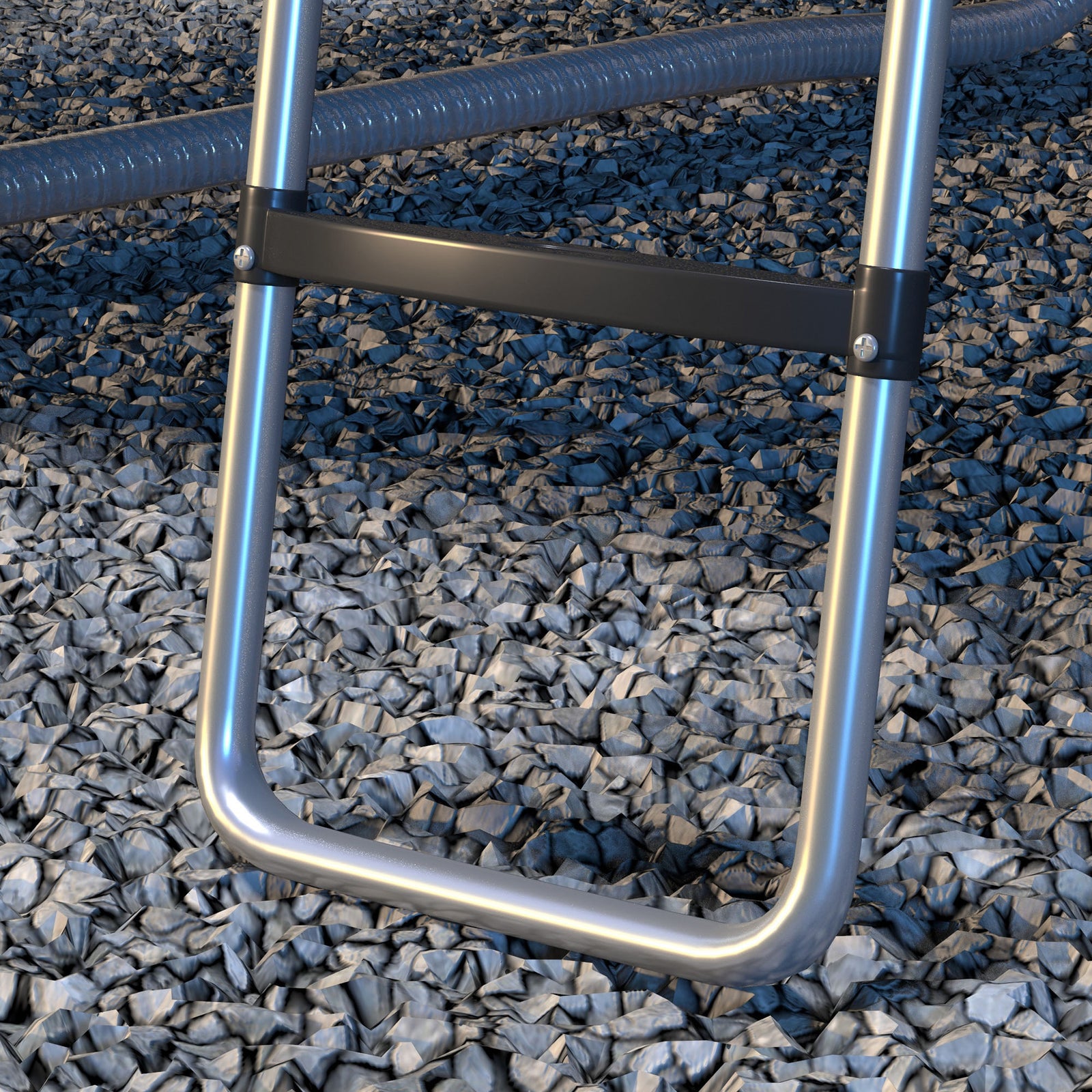 2 Steps/3 Steps Galvanised Steel Trampoline Ladder Climbing | Medium | Silver