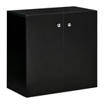 Freestanding Storage Cabinet Two Shelves Wooden Sideboard | One Size | Black