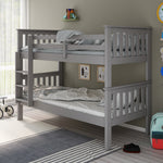 Carra Wooden Single Bunk Bed With Memory Foam Mattresses | Single | Grey