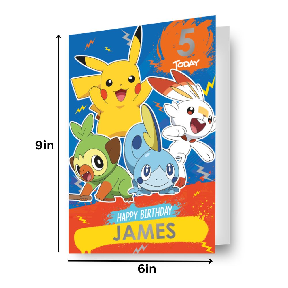 Pokemon Personalise Birthday Card With Sticker Sheet Official Product