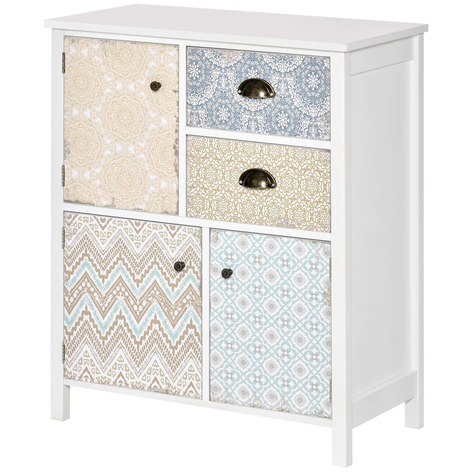 5 Drawer Table Multi-purpose Storage Chest Sideboard Retro
