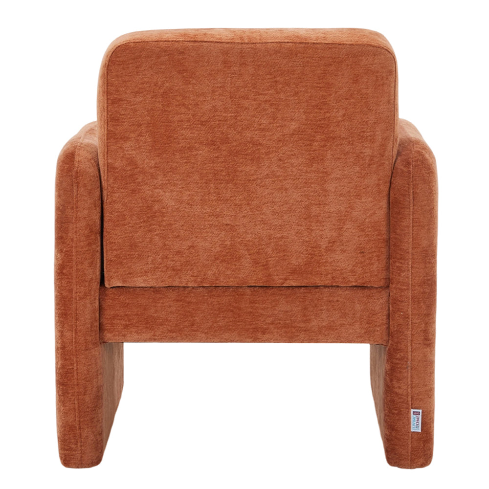 Chenille Modern Accent Chair With Lumbar Pillow | Orange