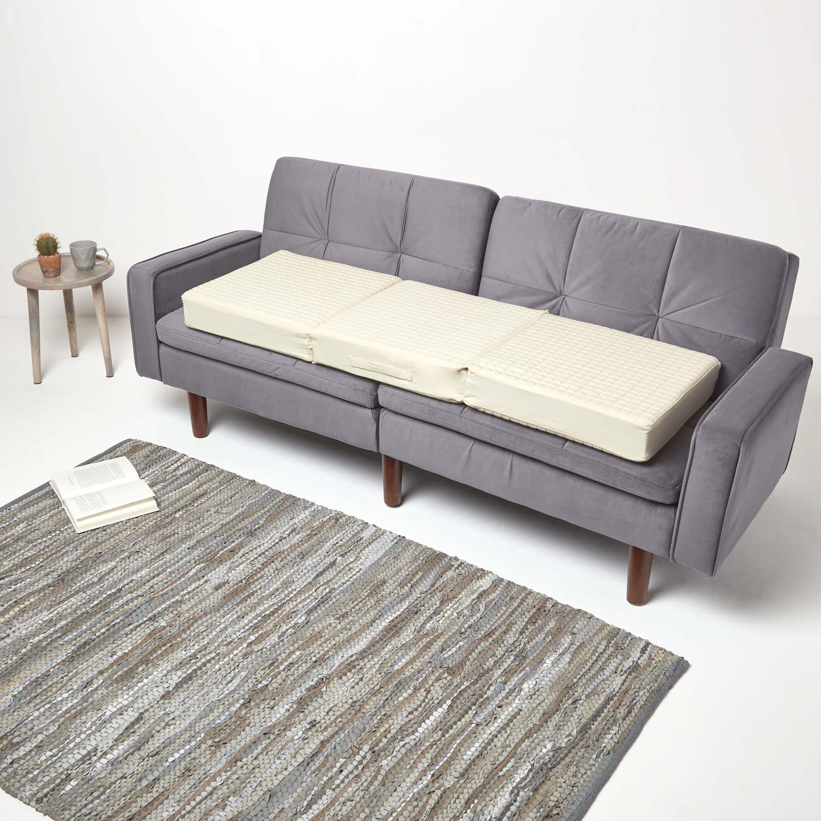 Cotton Orthopaedic Foam 3 Seater Booster Cushion | 50cm x 150cm | Cream