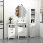 Tall Bathroom Storage Cabinet Slim Freestanding Linen Tower