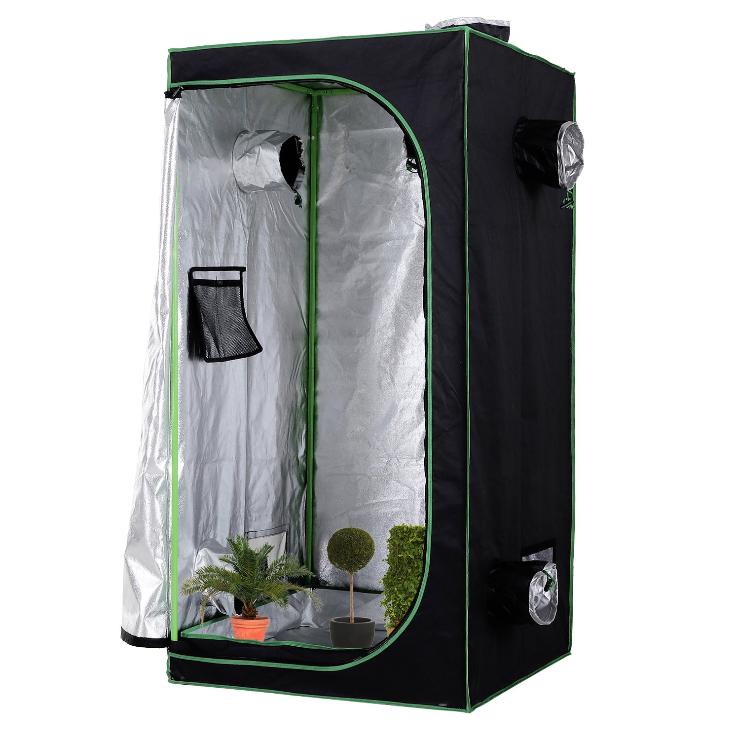80x80x160cm Indoor Plant Grow Tent Hydroponic Mylar | Black
