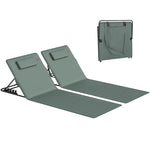 Outsunny 2 Pcs Foldable Sun Loungers, Beach Lounger With Adjustable Back