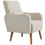 Nordic Leisure Lounge Sofa Accent Chair With Pillow | One Size | Cream