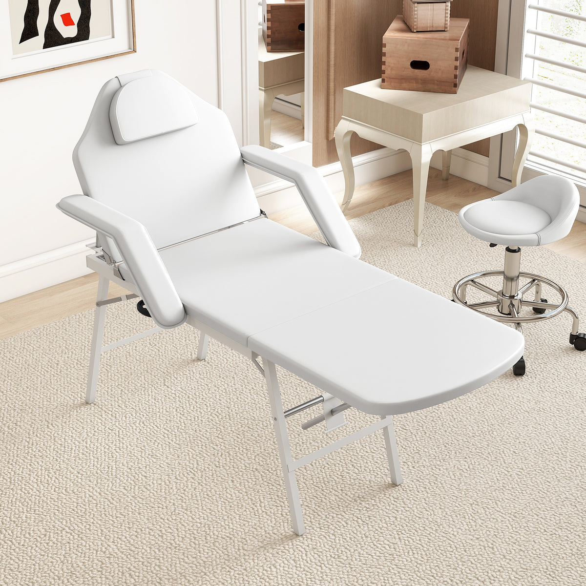 HOMCOM Adjustable Massage Table For Spa