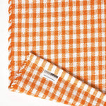 Cotton Gingham Check Rug Hand Woven | 170cm | Orange