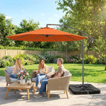 3(m) Banana Parasol Cantilever Umbrella Garden W/ Base Weights | Orange