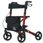 4 Wheel Rollator Walker With Seat And Bags Adjustable | One Size | Red