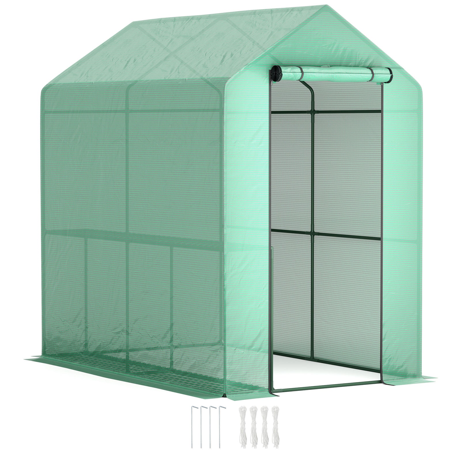 Walk In Greenhouse W/shelves Steeple Grow House