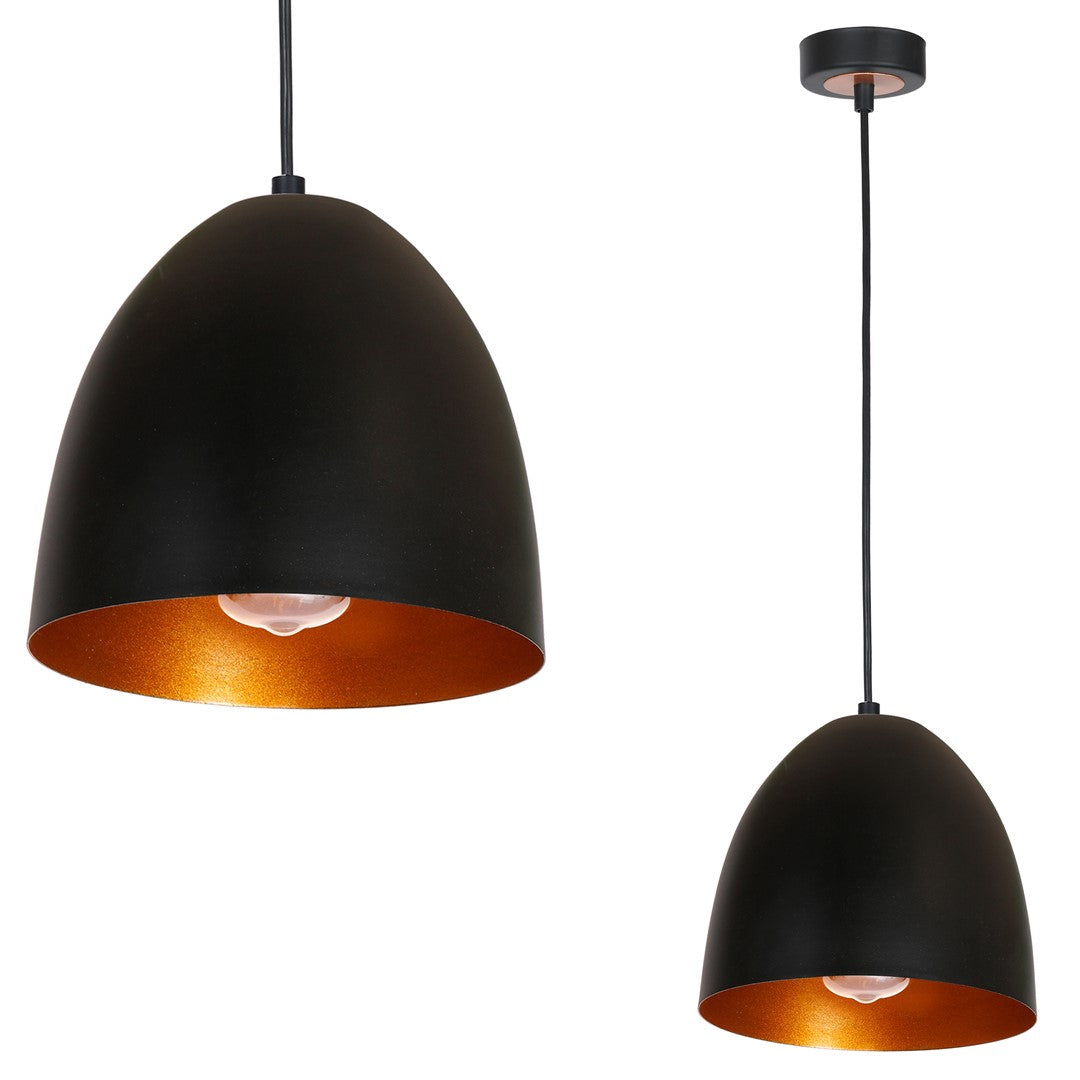 Vegas Hand Made Designer Pendant Light Matt Black And Copper / Rose Gold