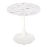 Modern Round Dining Table Leisure Coffee Bistro Table Metal | White