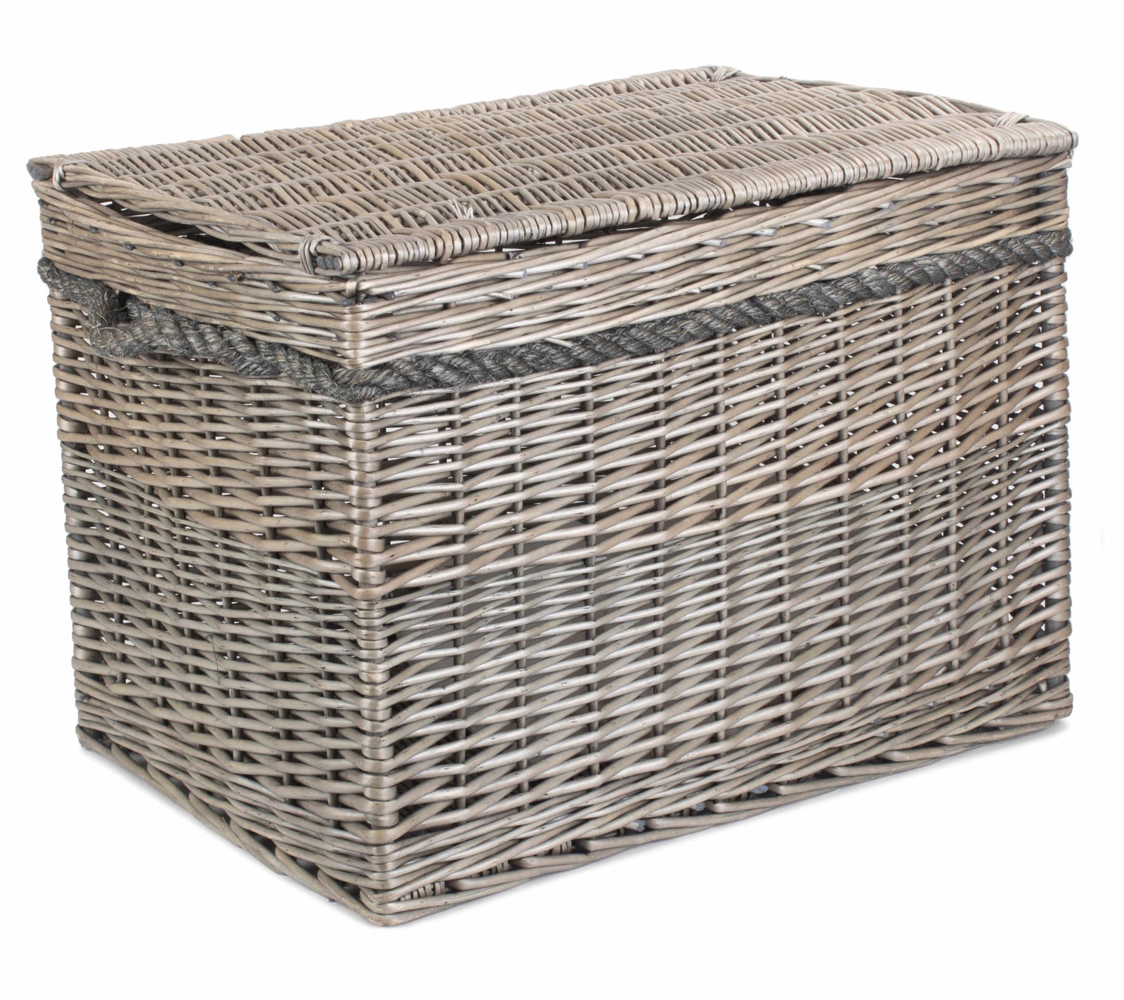 Wicker 58cm Unlined Antique Wash Storage Basket