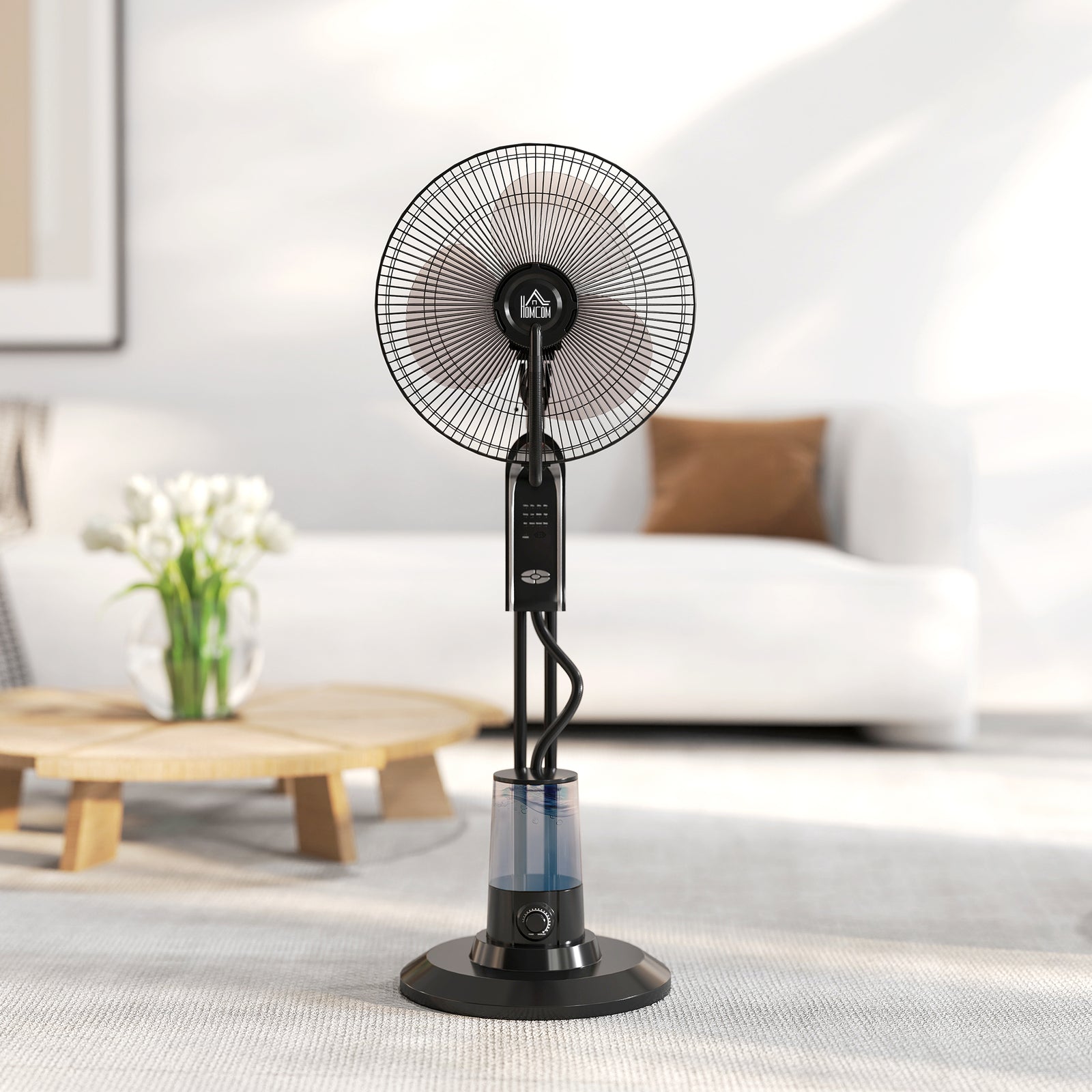 Spray Misting Fan, Pedestal Fan W/ Oscillation, 120 Cm, Remote