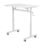 Manual Standing Height-adjustable Desk Computer Desk With Wheels | Medium