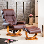 Barriston Swivel Recliner With Massage And Heat | Burgundy