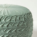 Grace Pleated Velvet Pouffe | 50cm x 35cm | Green