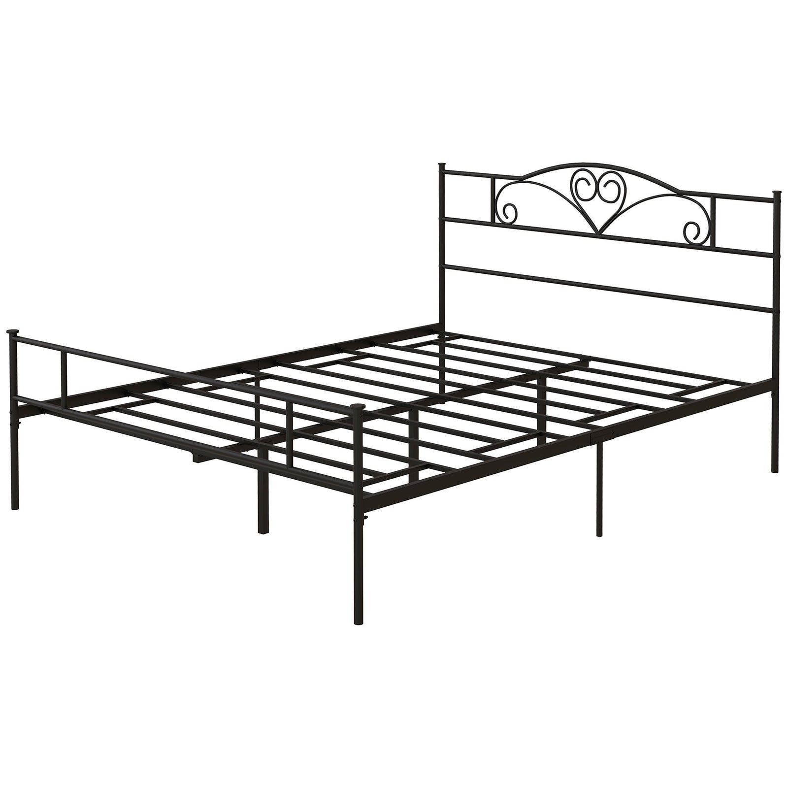 King Metal Bed Frame W/ Headboard And Footboard
