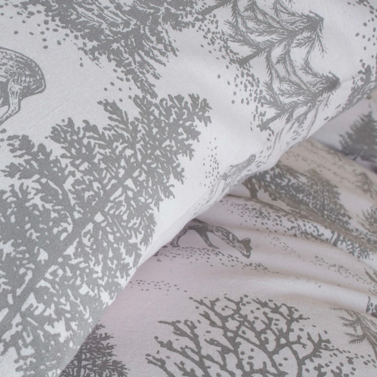 Richmond Park Cotton Printed Duvet Cover Set | Single | Grey