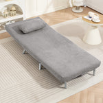 2-in-1 Folding Sofa Bed With 5-level Adjustable Backrest, Grey