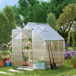 Polycarbonate Walk-in Garden Greenhouse W/ Sliding Door