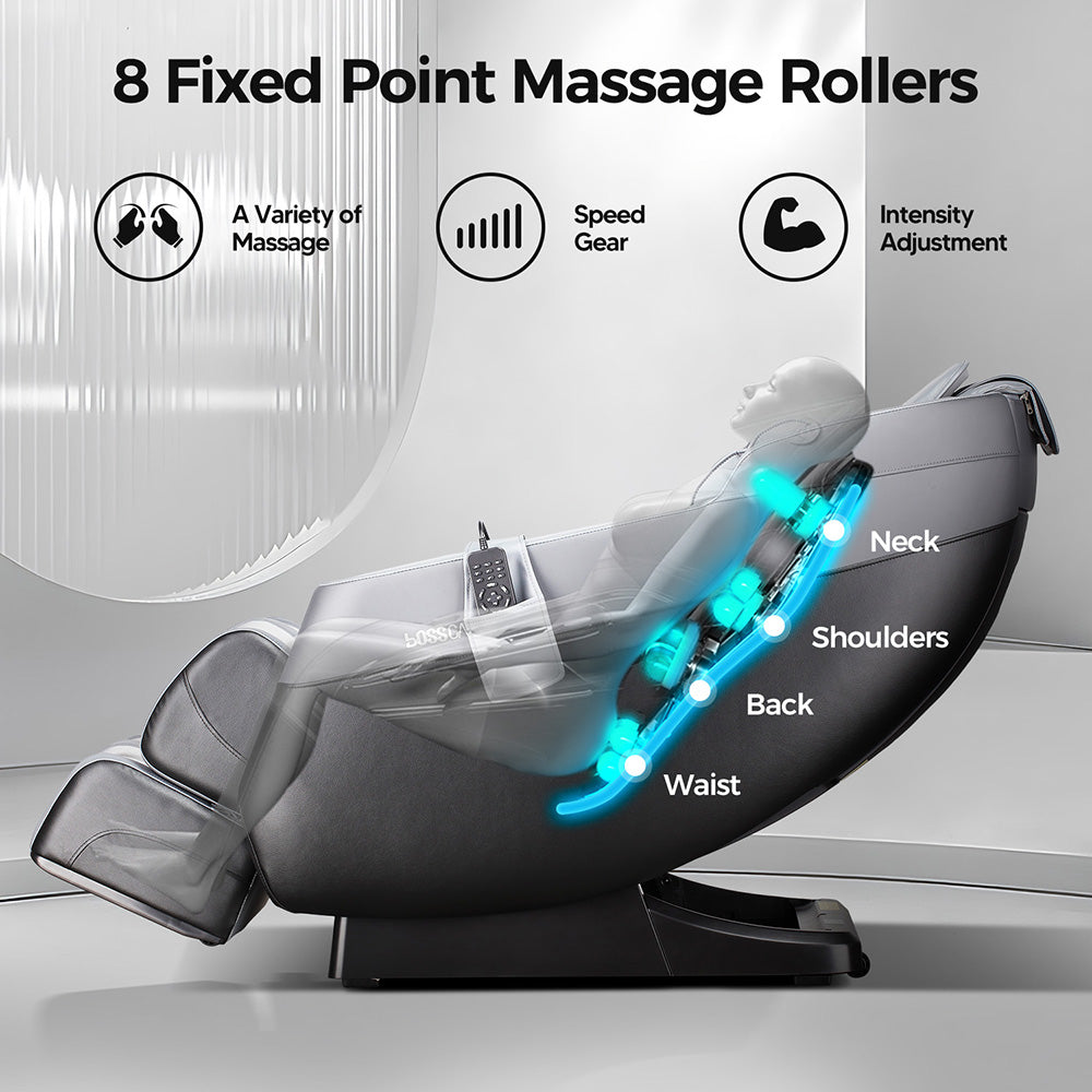 Zero Gravity Full Body Massage Chair With Heat And Handheld Remote Reclining Back, Foot Roller, Air Compression, Shiatsu Massage For Home And Office | Grey