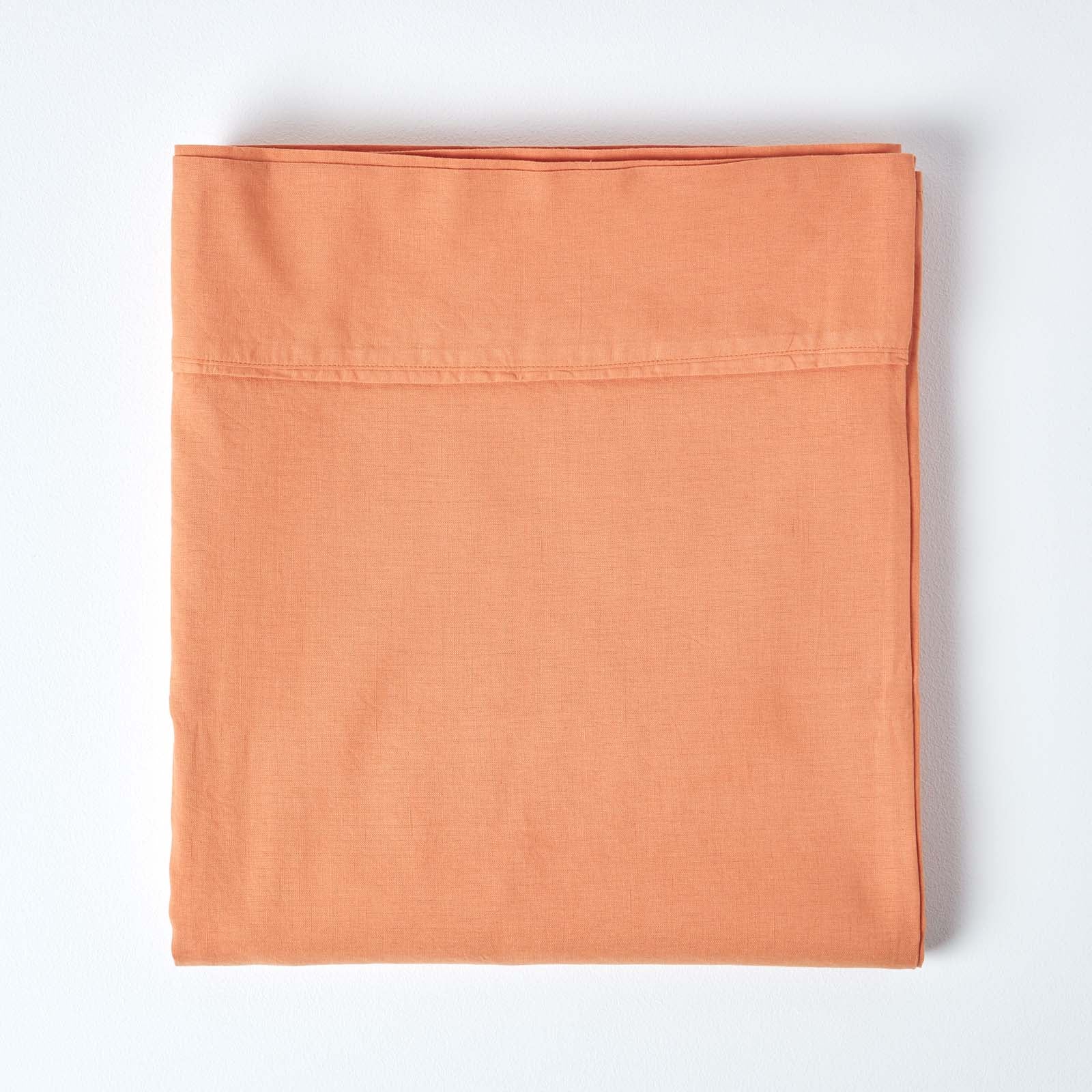 Luxury Linen Flat Sheet | King | Burnt Orange