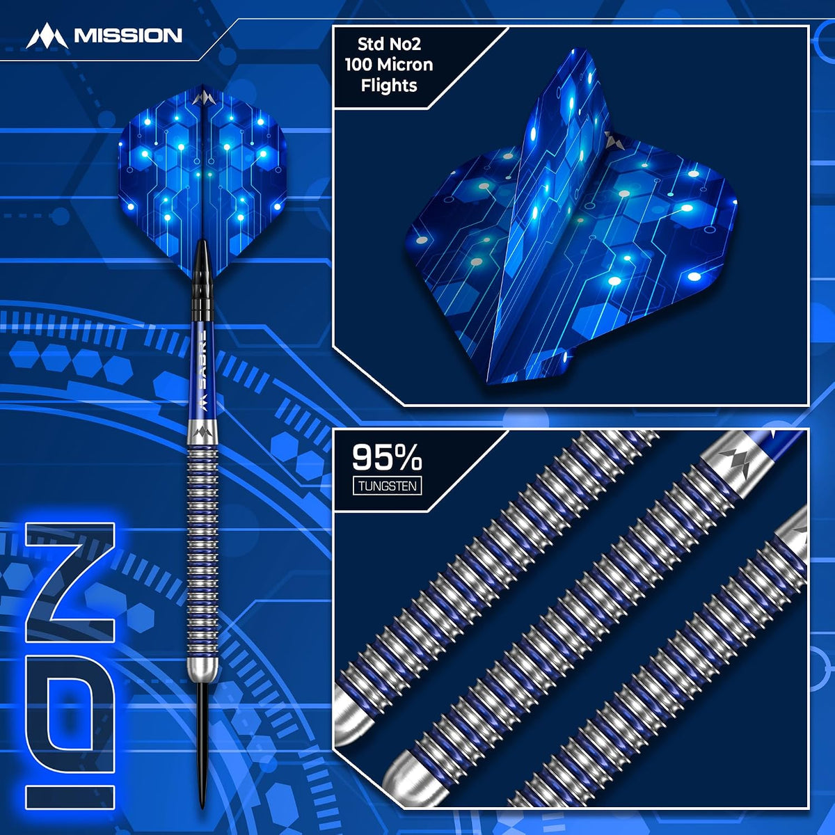 Ion Darts - Steel Tip - 95% Tungsten | 30g | Blue