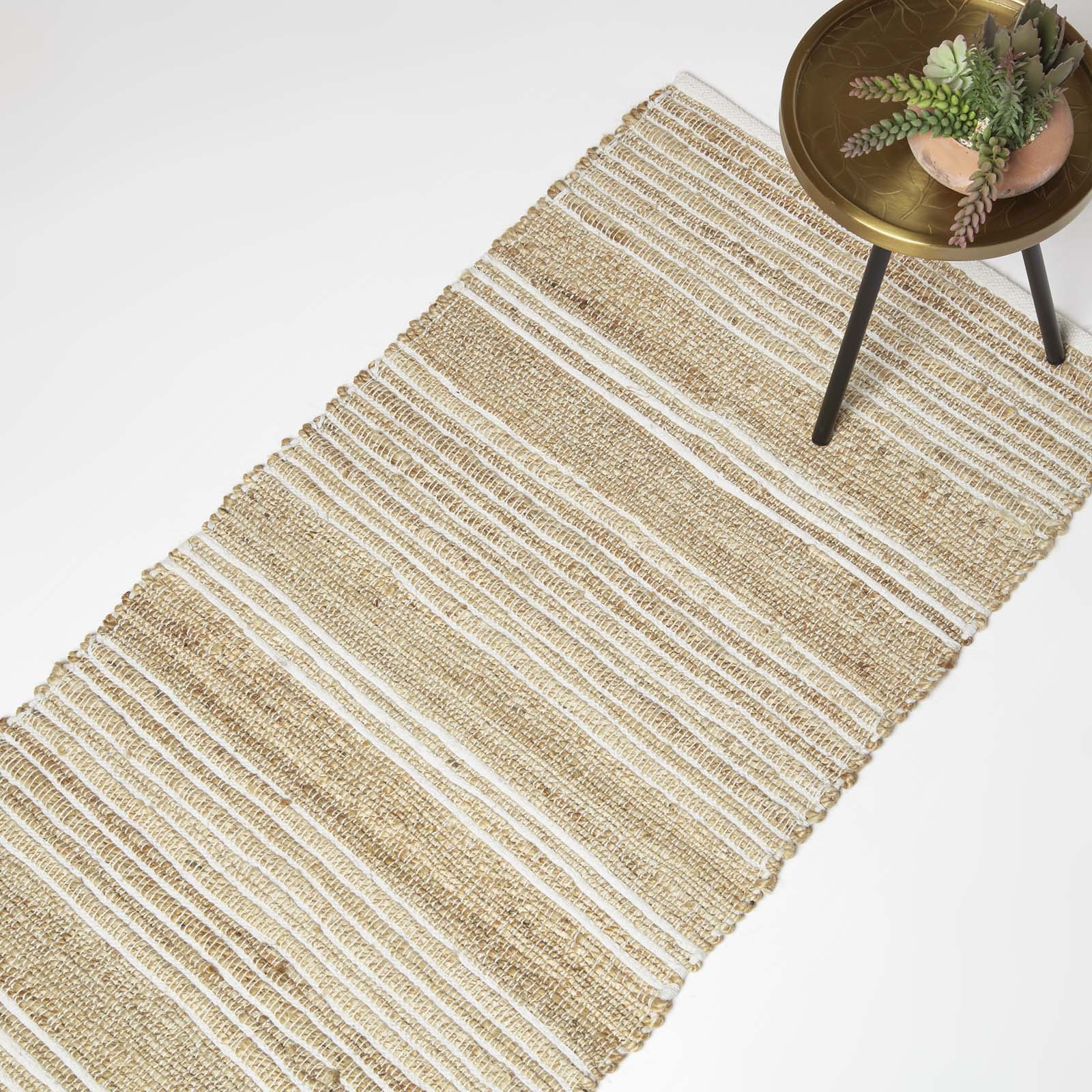 Arlyn Natural Striped Handwoven Jute Rug | 200cm | Natural