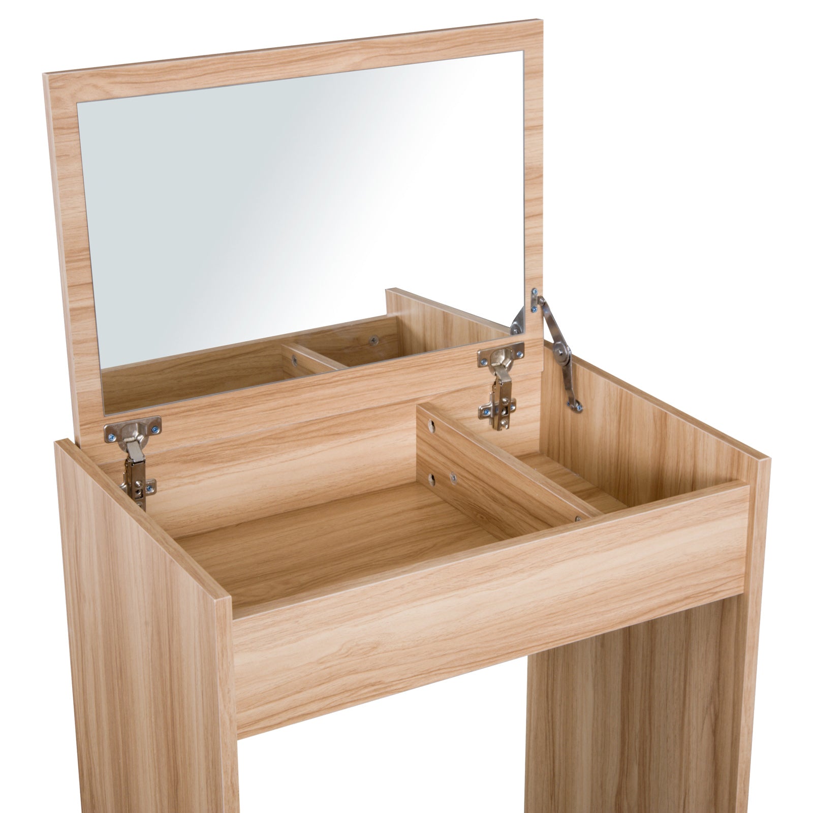 Dressing Table Set Cushioned Stool Flip-up Mirror Chipboard | One Size | Natura
