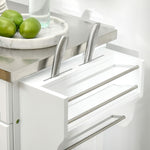 Kitchen Cart Storage Trolley W/ Drawer Cupboard Towel Rail | White